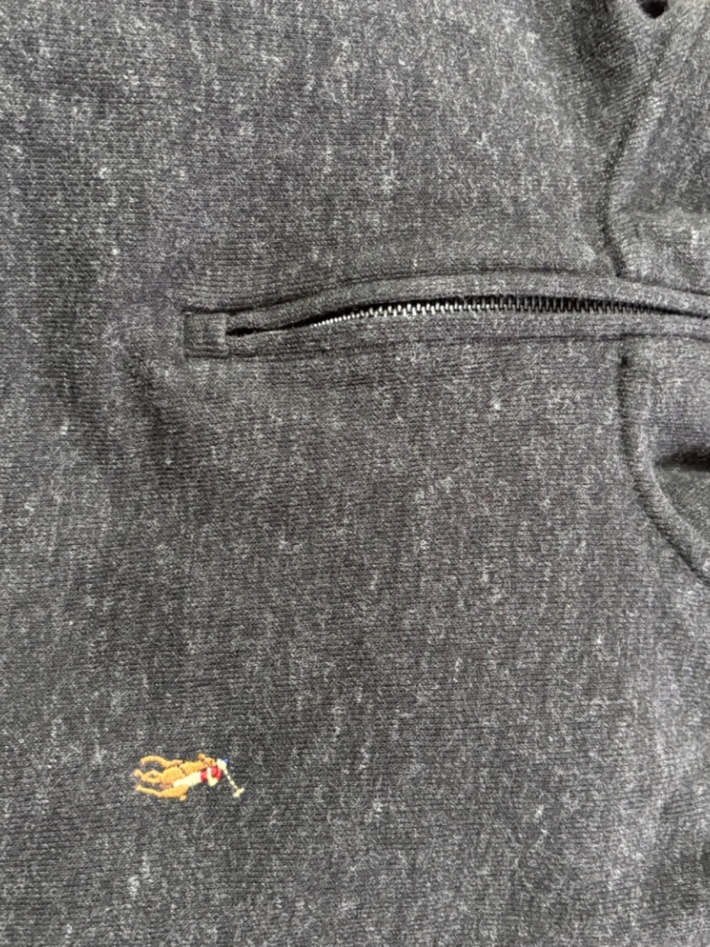 Polo Ralph Lauren Men's XXL Heather Charcoal Grey Quarter-Zip Sweater Pony Logo - Picture 5 of 7